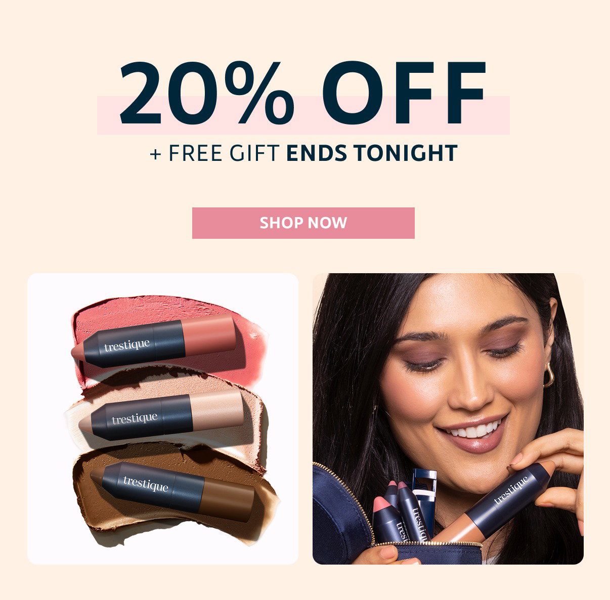 20% off + free gift ends tonight