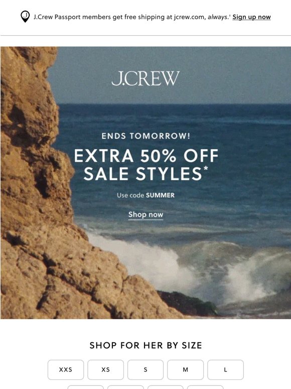 Last call! Extra 50% off sale ends tomorrow.