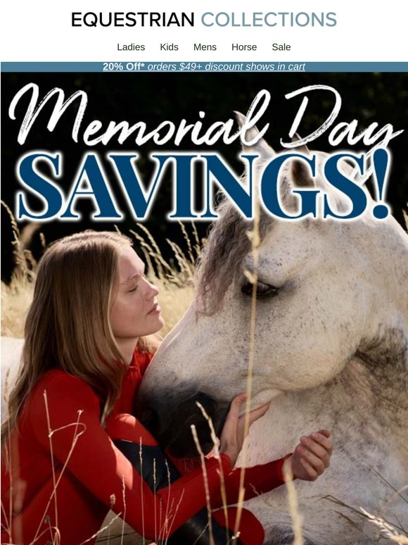 Celebrate Memorial Day with 20% Off!