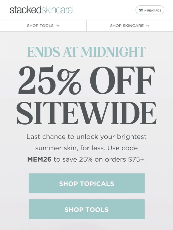 ⏰ 25% OFF ENDS AT MIDNIGHT!
