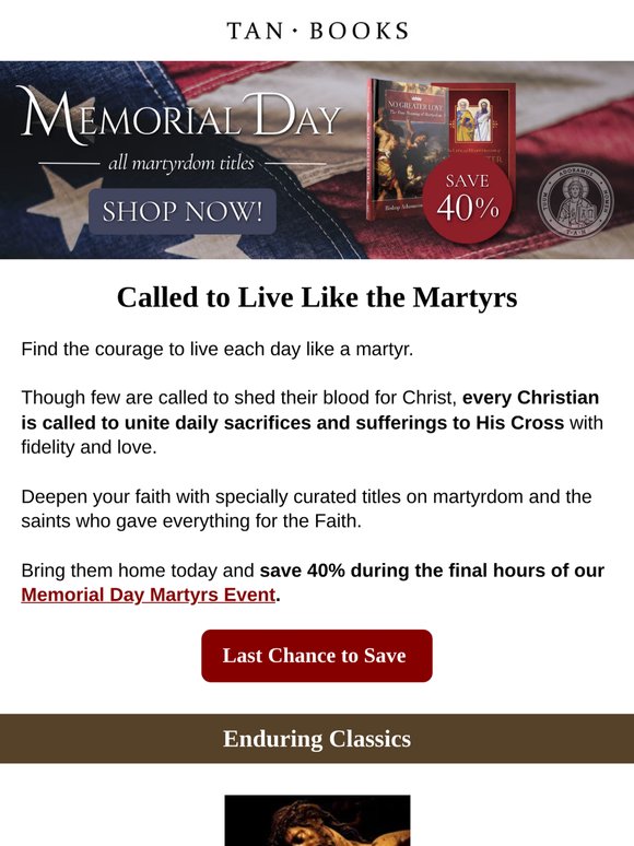 Honor Memorial Day with the Witness of the Martyrs
