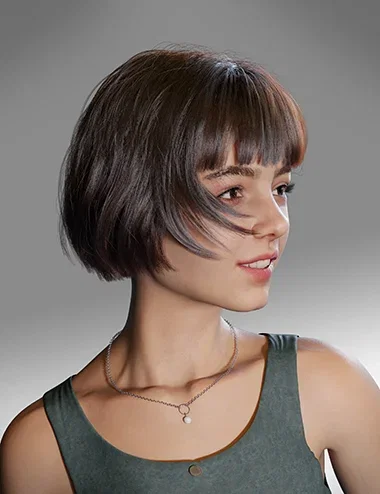 dForce Short Fringe Hair for Genesis 9