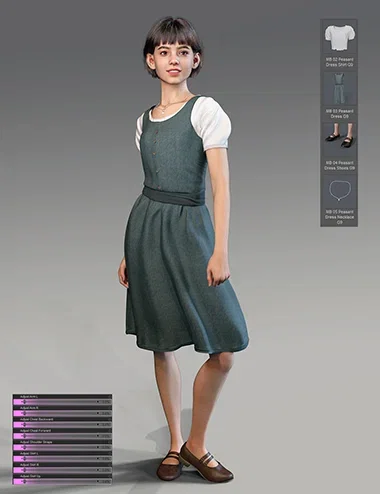 dForce MB Peasant Dress for Genesis 9 Feminine