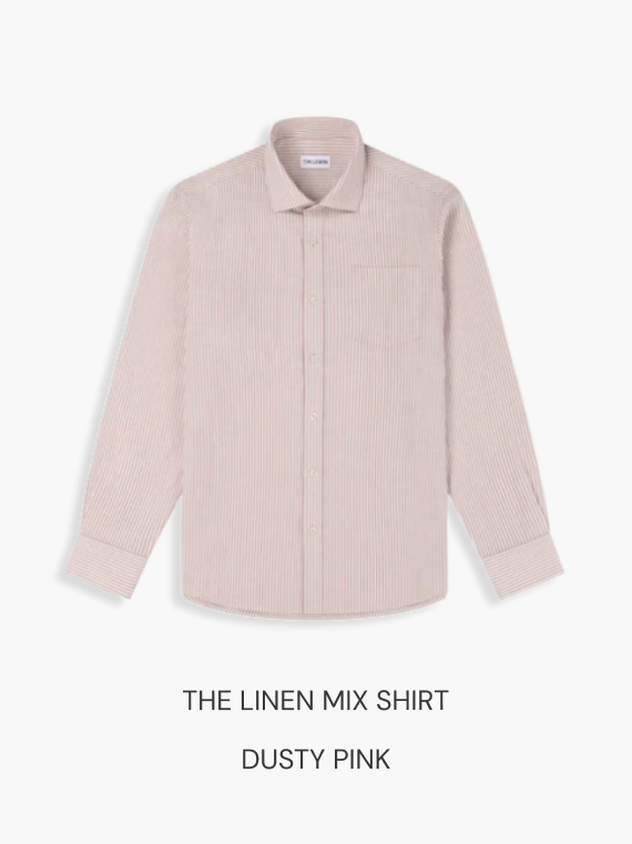 Linen Blend Shirt - Pink Stripe