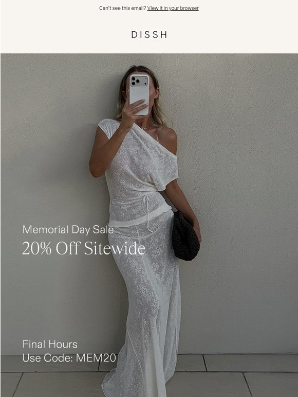 20% Off Sitewide, Use Code MEM20