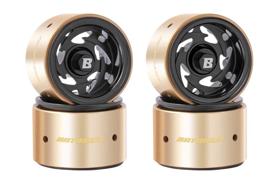 BATRAZZI Aluminum 1.0” Stellar Racing Beadlock Wheels Black (4 pcs)