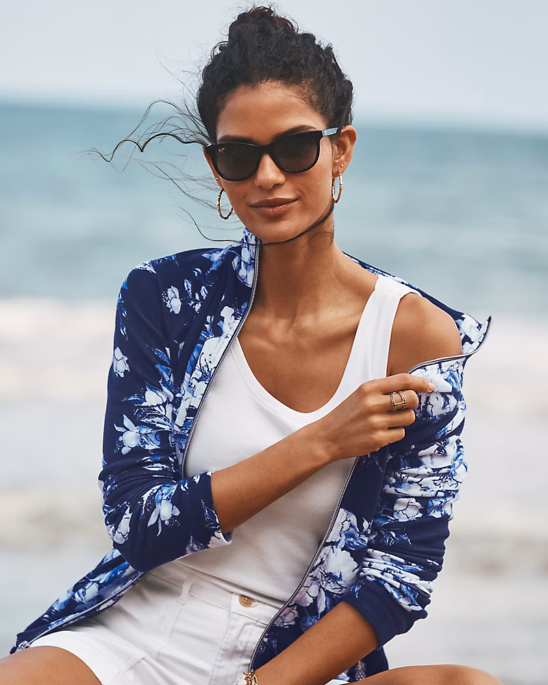 Image of Aruba Floral Gardens Full-Zip Sweatshirt