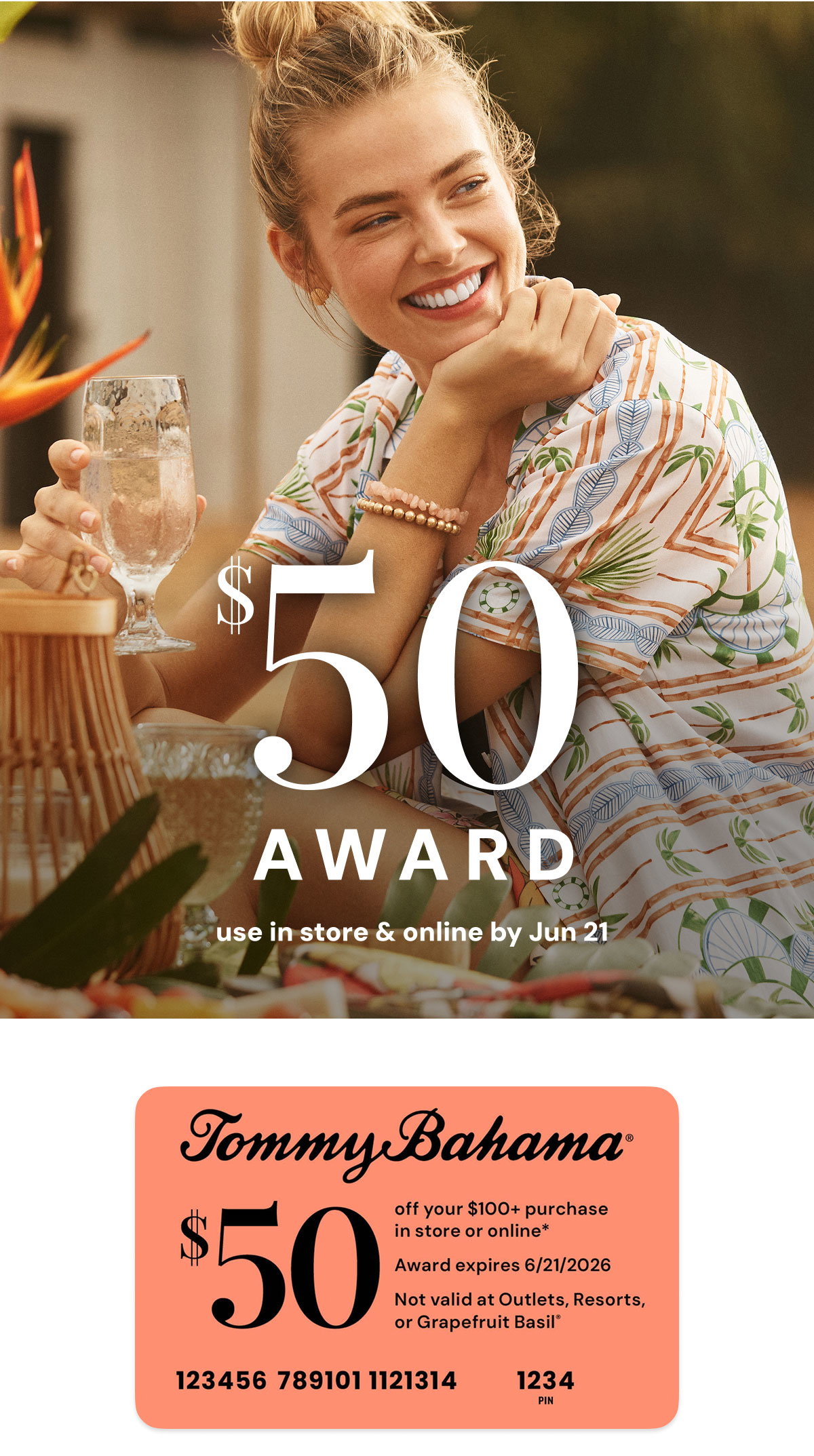 best. summer. ever. $50 Award use in store & online by Jun 21