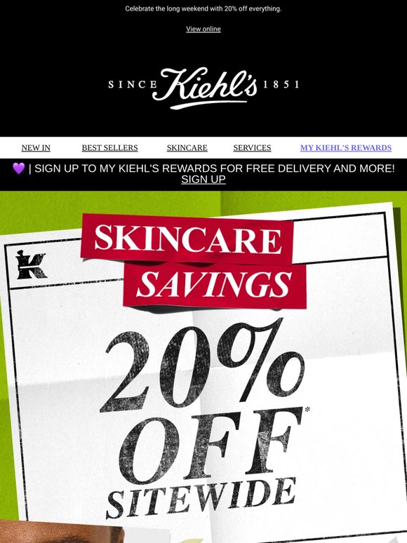 Sun’s out, 20% off is on ☀