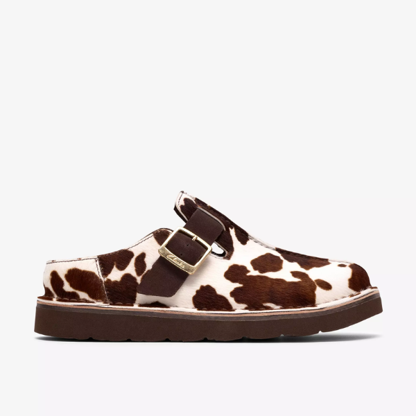 Clarks Solsbury Mule Cow Print