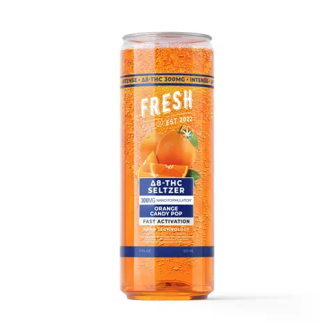 Image of 300mg Orange Candy Pop THC Seltzer - D8 Nano - Fresh