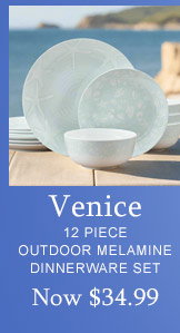 Venice 12 Piece Outdoor Melamine Dinnerware Set - Now $34.99