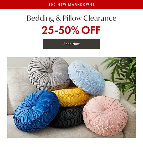 Bedding & Pillow Clearance - 25 - 50% OFF - Shop Now