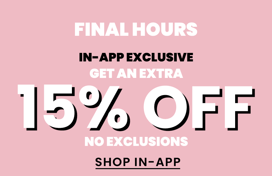 Extra 15% off in-app