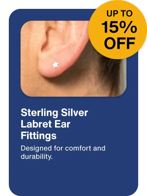 Up to 15% OFF Sterling Silver Labret Ear Fittings