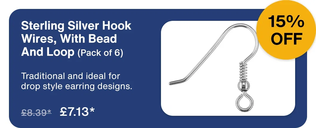 15% OFF Sterling Silver Hook Wires, With Bead And Loop