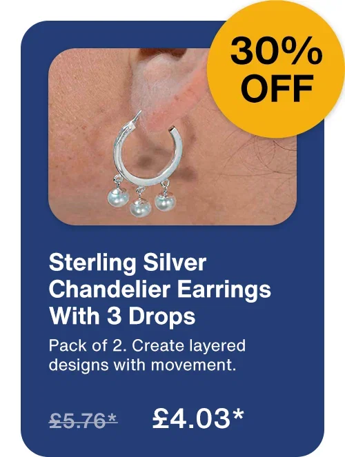 30% OFF Sterling Silver Chandelier Earrings With 3 Drops