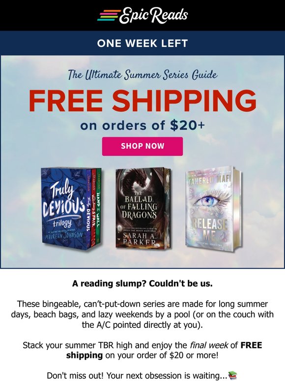 FINAL WEEK: Get free shipping on orders $20+