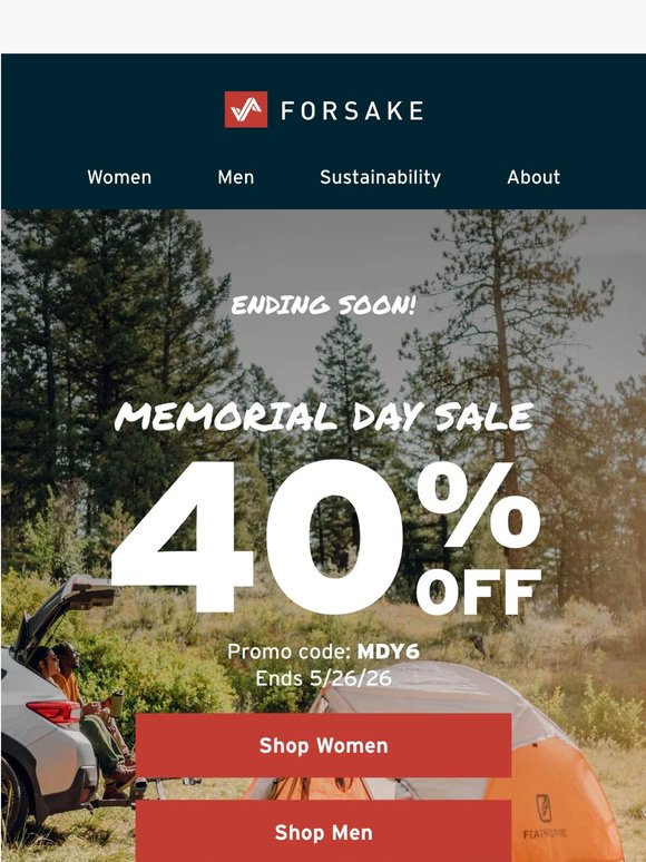 Ending soon! 40% Off for Memorial Day
