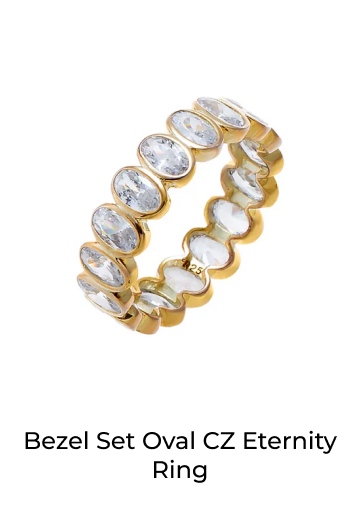 Bezel Set Oval CZ Eternity Ring