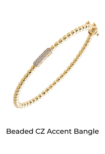 Beaded CZ Accent Bangle