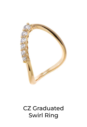 CZ Graduated Swirl Ring