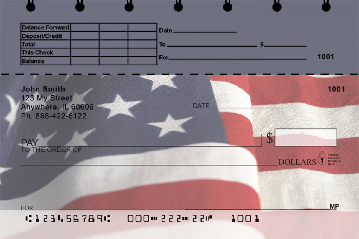 Image of American Pride Top Stub Personal Checks