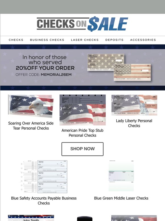 Celebrate Memorial Day with 20% OFF 🎆