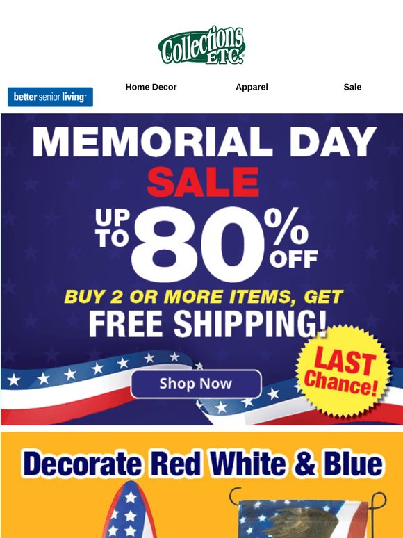 Don’t Miss Our Memorial Day Sale – Save Up to 80%