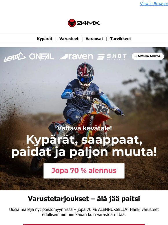 Crossivarustetarjoukset + lisättyjä uutuuksia!