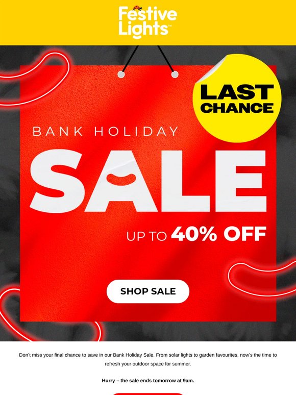 Last chance: up to 40% off