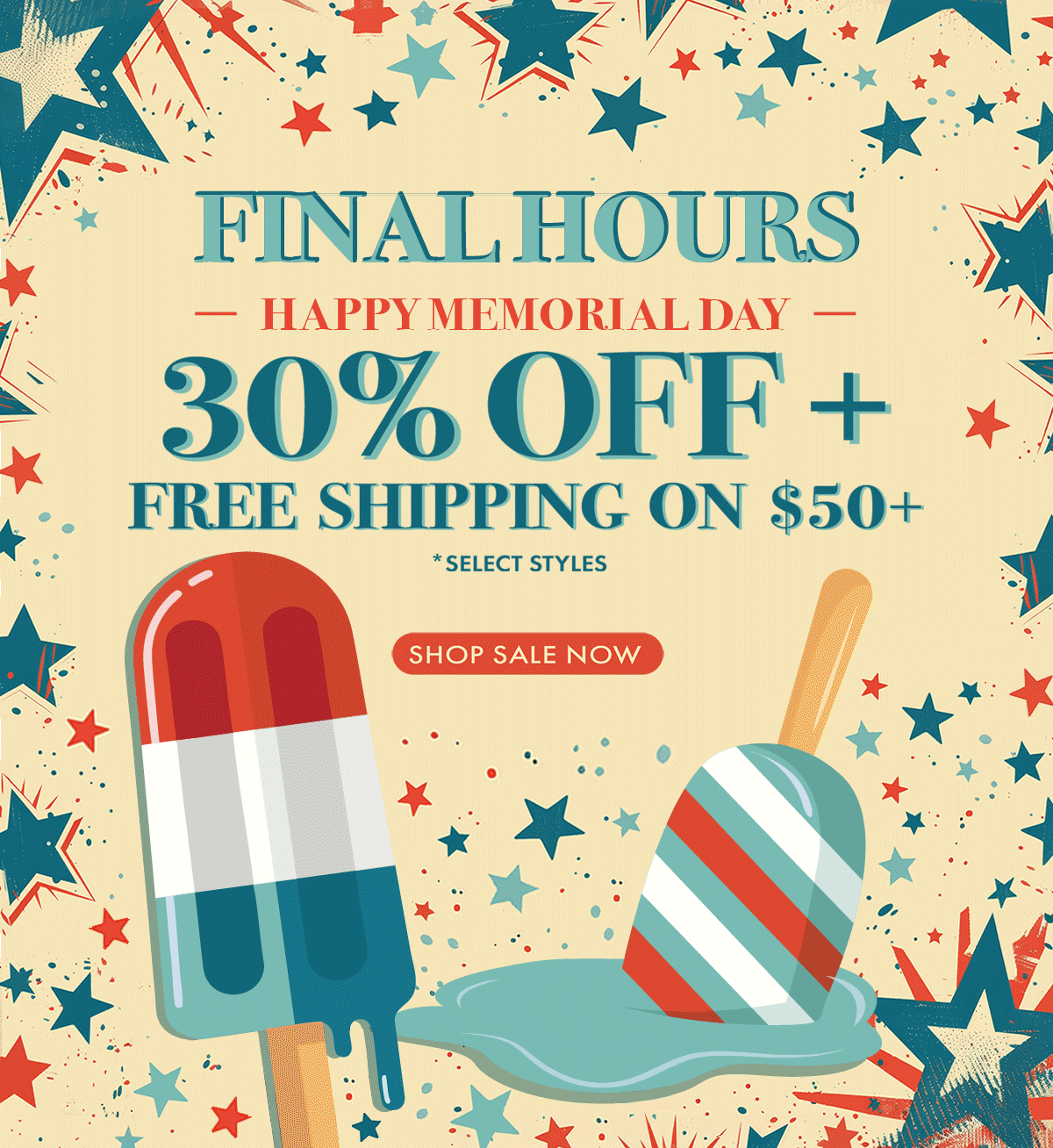 30% off + Free Shipping on $50+