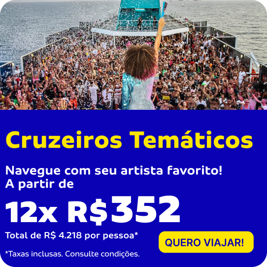 Cruzeiros Temáticos - Navegue com seu artista favorito! A partir de 12x de R$352 por pessoa