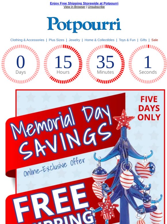 Last Day: Free Shipping Ends Soon