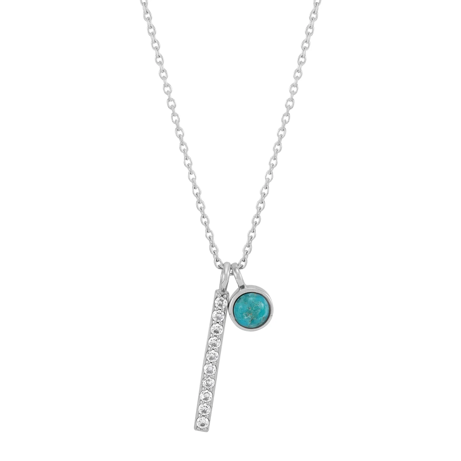 Side Note Pendant Necklace, Mixed Stones