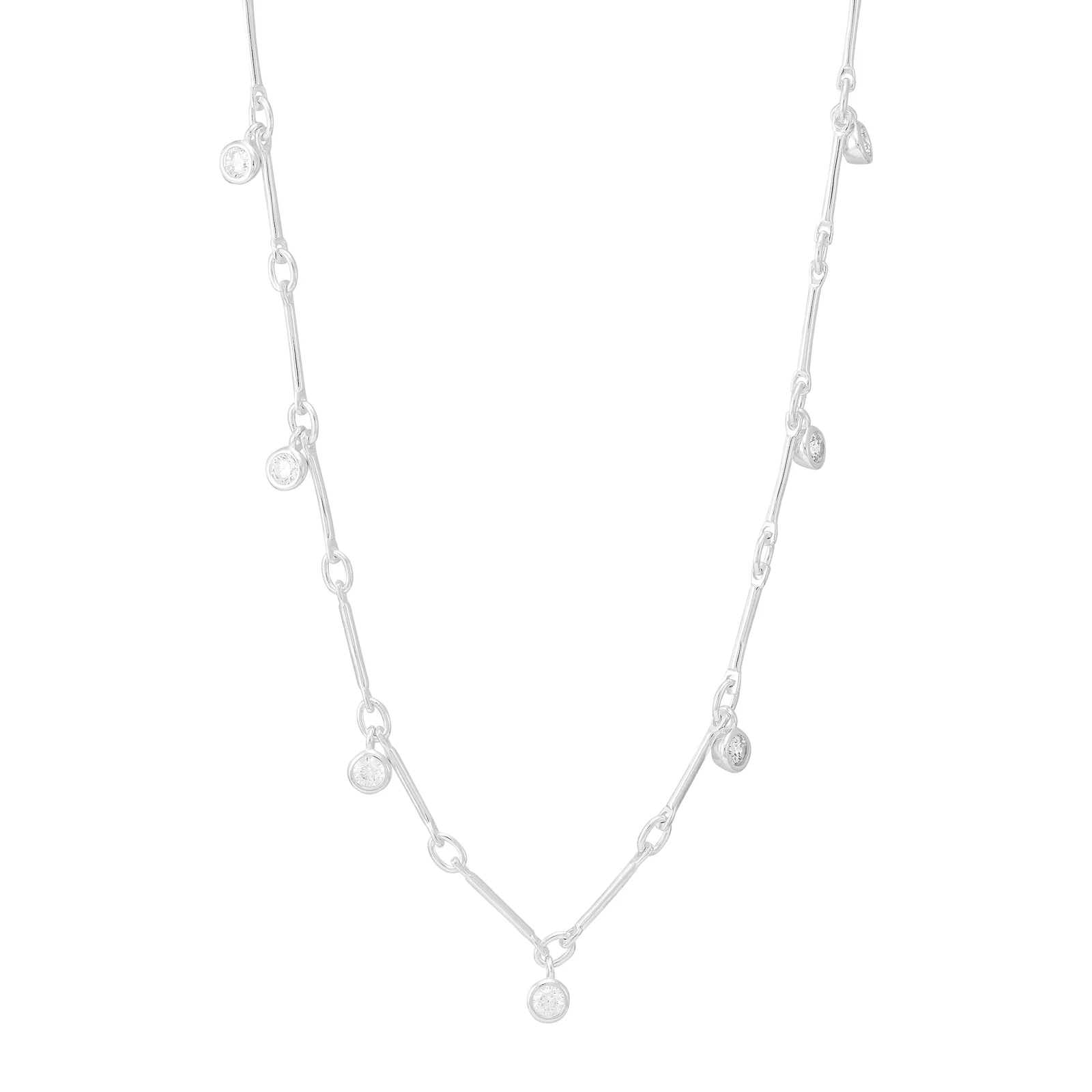 Snowfall Necklace, White Cubic Zirconia