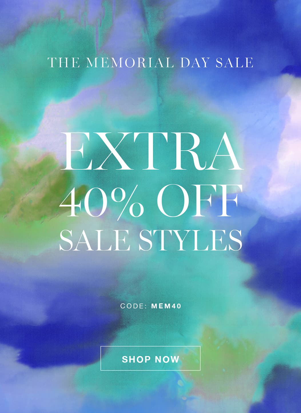 Extra 40% off all sale styles with code MEM40 at checkout. Ends 5/28.  