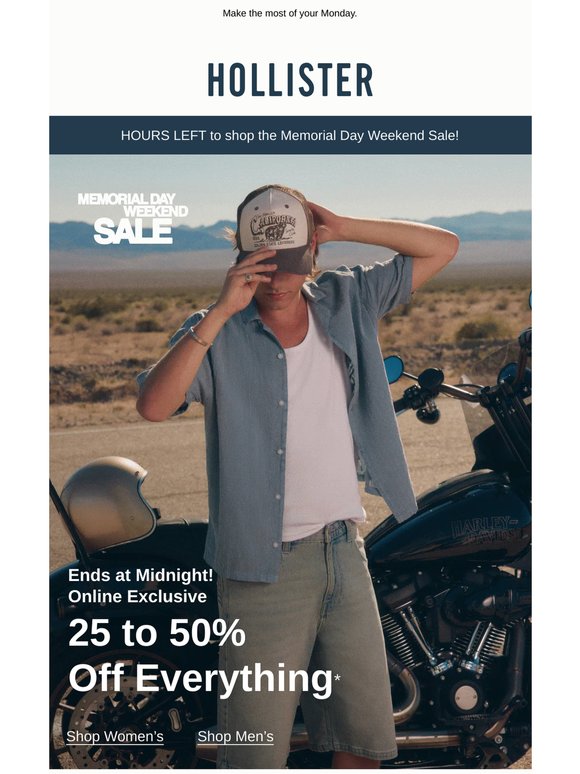 ⏳ Final hours to shop the Memorial Day Weekend Sale ⏳