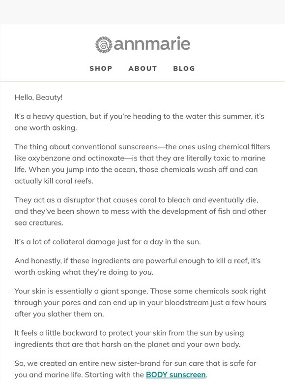 If it kills coral reefs, why is it on your skin?