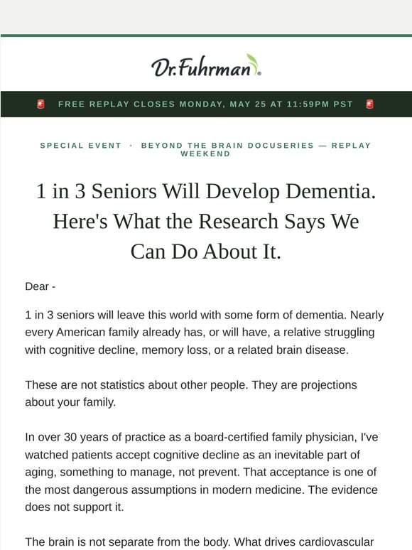 Still believe we can’t avoid dementia? Watch this! (today is the last day)