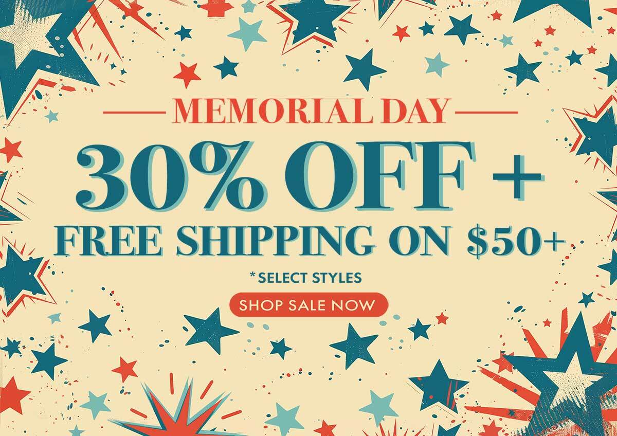 30% off + Free Shipping on $50+