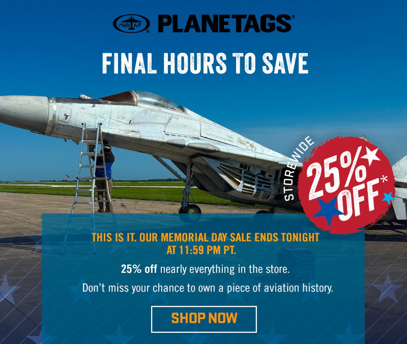 Last Chance. Memorial Day Sale Ends Tonight