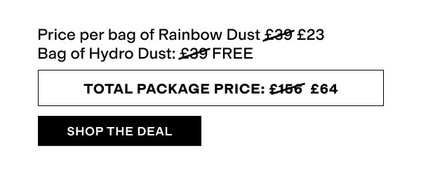 Total package worth £186 now just £64