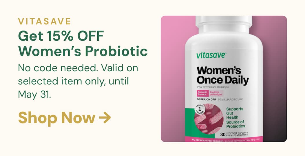 VITASAVE Extra 15% OFF Women’s Probiotic No code needed. Valid on selected item only, until May 31.