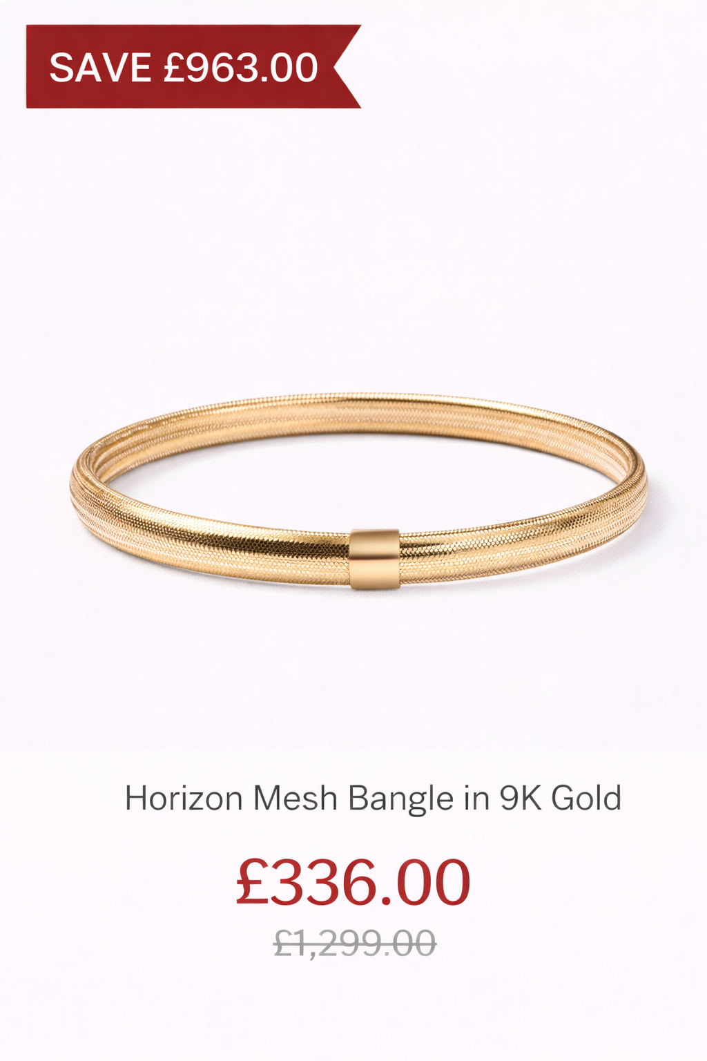Horizon Mesh Bangle in 9K Gold