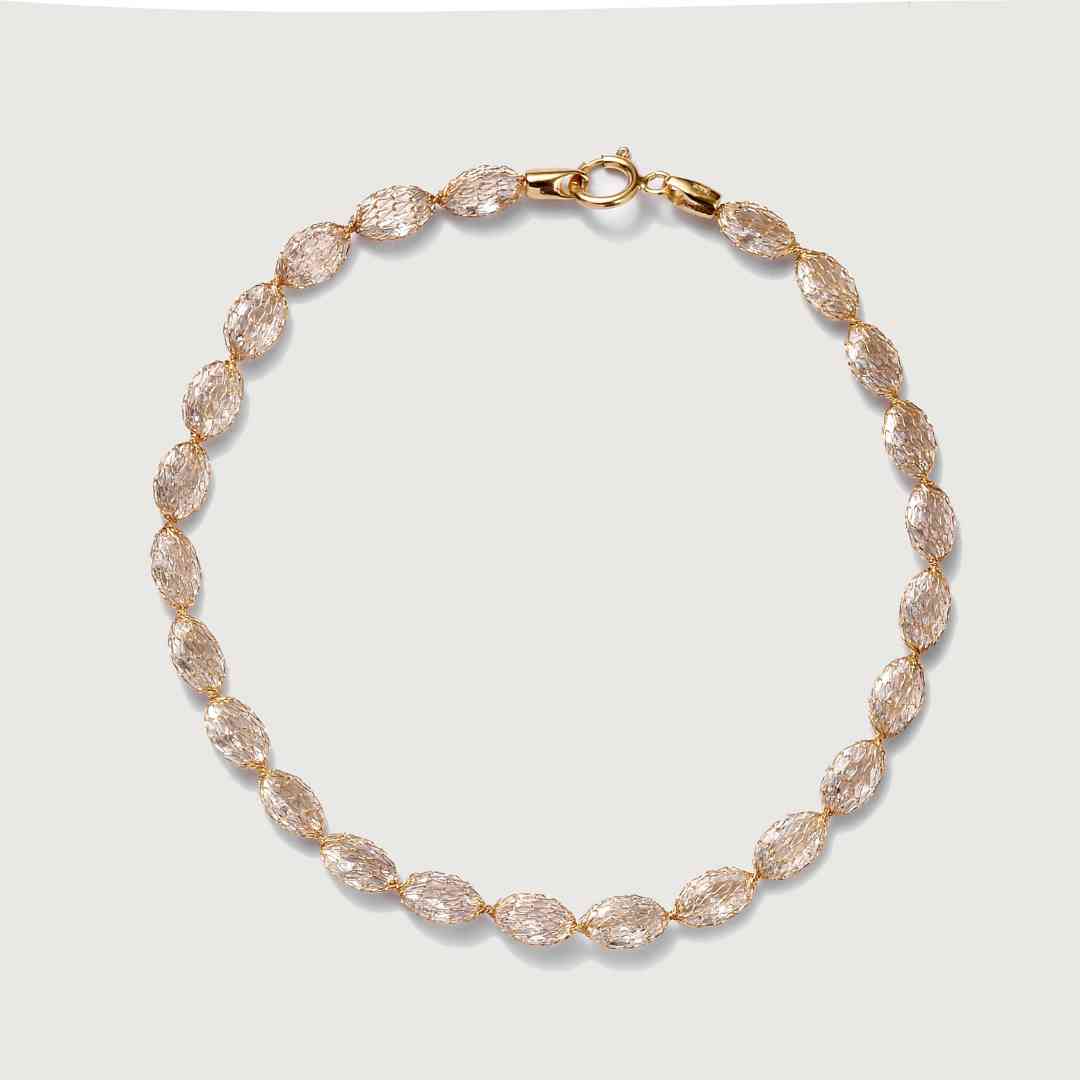 Image of Dewdrop Mesh Bracelet in 9K Gold
