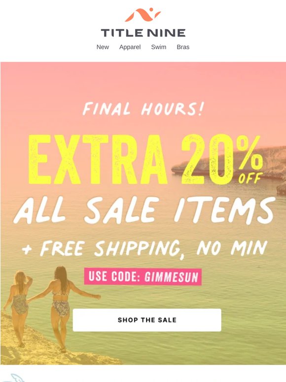 FINAL HOURS! Extra 20% off ALL sale items! ⏰