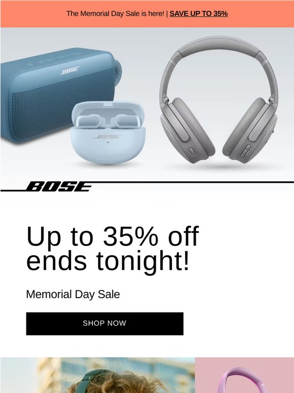 Up to 35% off ends tonight!