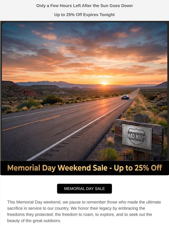 Expires Tonight: Memorial Day Sale