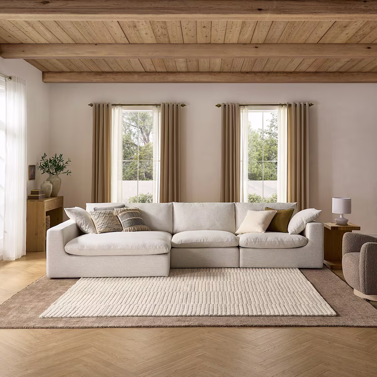 Image of Dawson Wide Chaise Sectional Couch